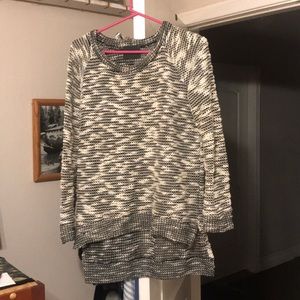 Black and white knit sweater